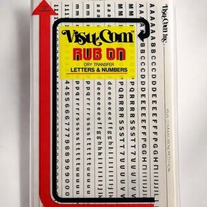 Vintage Visu-Com Dry Transfer Letters & Numbers junk journal or mixed media art